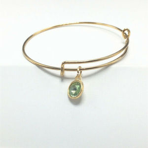 SALE ** NWOT Brand New Gold-Tone Bracelet With Peridot Charm *Adjustable*